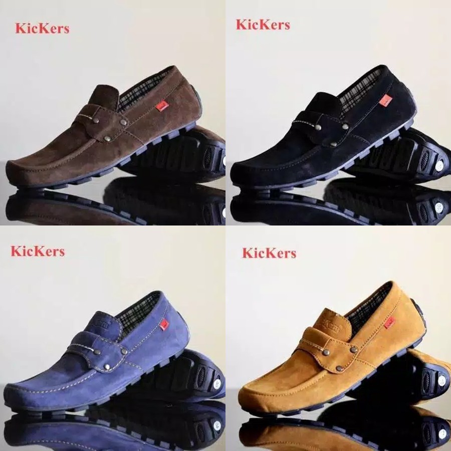 COD !! Sepatu Slip On Pria Kickers Knop Papara Sepatu Pria Kasual Santai Murah