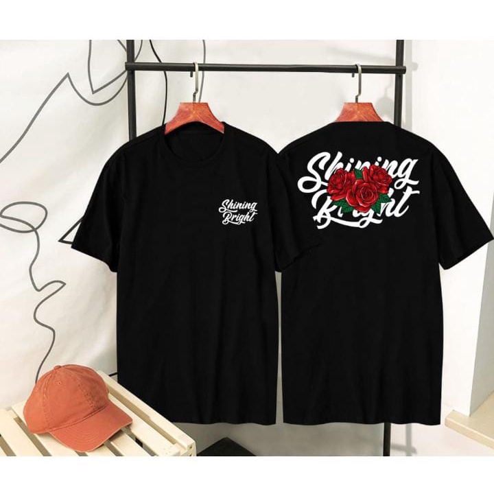 KAOS T-SHIRT (BUNGA 3) HITAM / KAOS PRIA / BAJU PRIA / KAOS DISTRO PRIA / SABLON DEPAN BELAKANG / BAJU ATASAN PRIA / KAOS OBLONG / BAJU ANIMASI / KAOS PRIA KEKINIAN / KAOS ATASAN PRIA