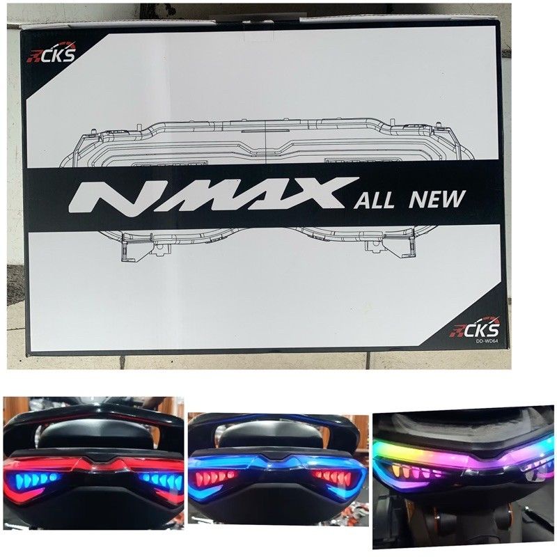LAMPU STOP NMAX NEW 2020 2021 MULTI WARNA RGB LED CKS MIKA SMOCK STOPLAMP NMAX 2020