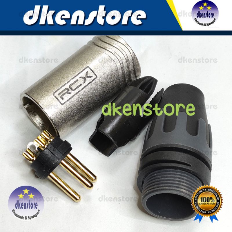 Jek Canon XLR RCX Male konektor Mic Input Cowok