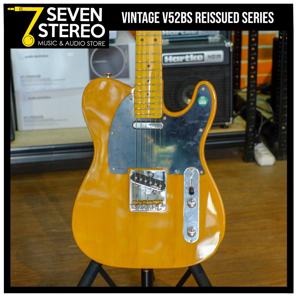 Vintage Guitar V52BS Reissued Series Single Cutaway Butterscotch