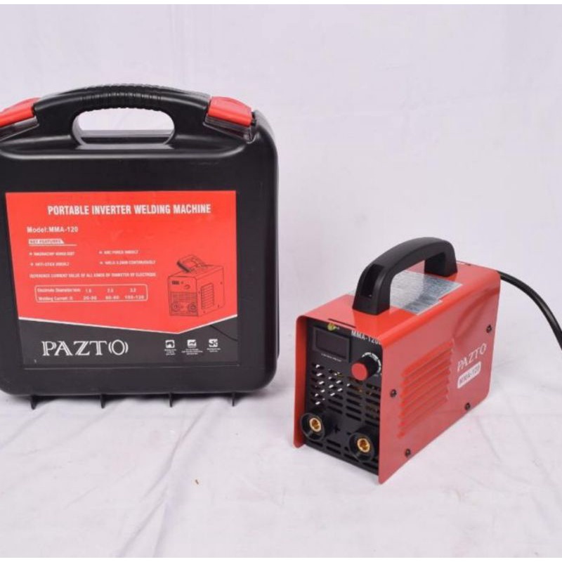 PAZTO MESIN LAS INVERTER MMA 120 IGBT TRAVOLAS DIGITAL TERBAIK DIKELASNYAORIGINAL PAZTO,