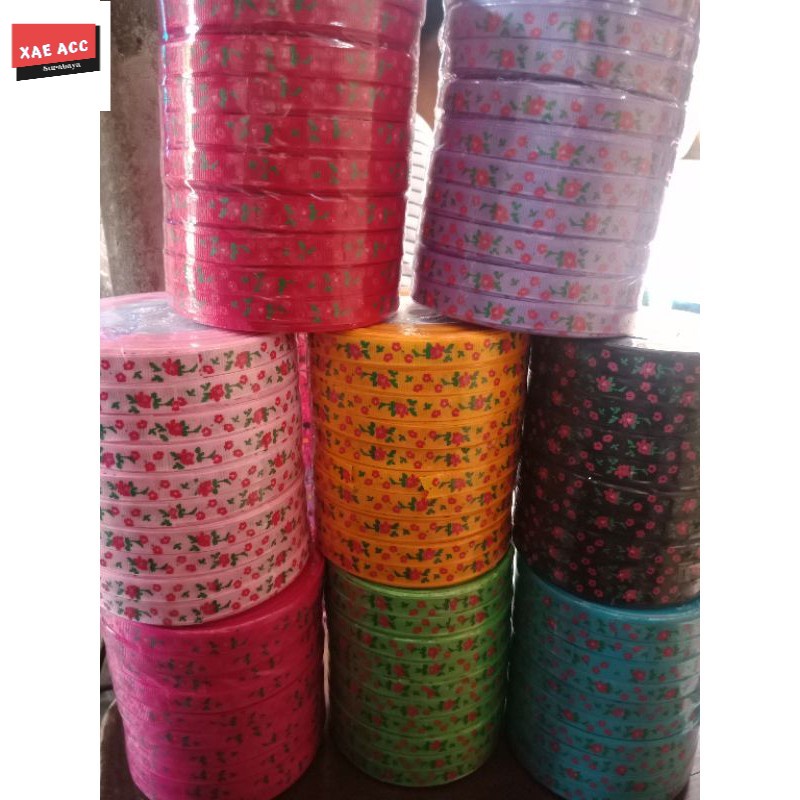 

PITA GROSSGRAIN ROLL MURAH pita motif bunga PITA METERAN 25 yard