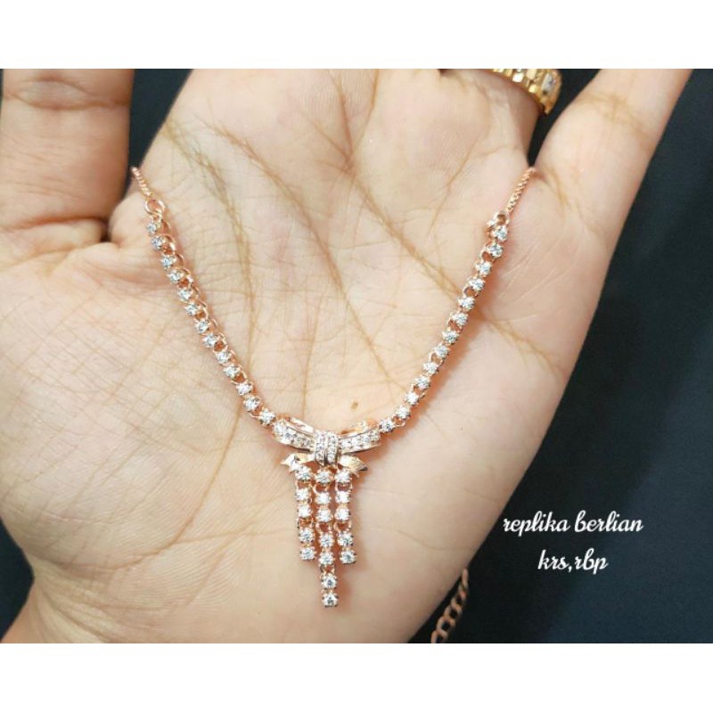 Kalung berlian medan/Replika,persis sperti asli,mata micro diamond yg biasa dpake ditoko mas/berlian