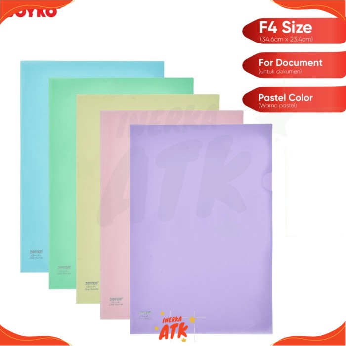 

Map L / Clear Sleeves Joyko CS-11-F4 Pastel Color Blue Green Pink Purple Yellow