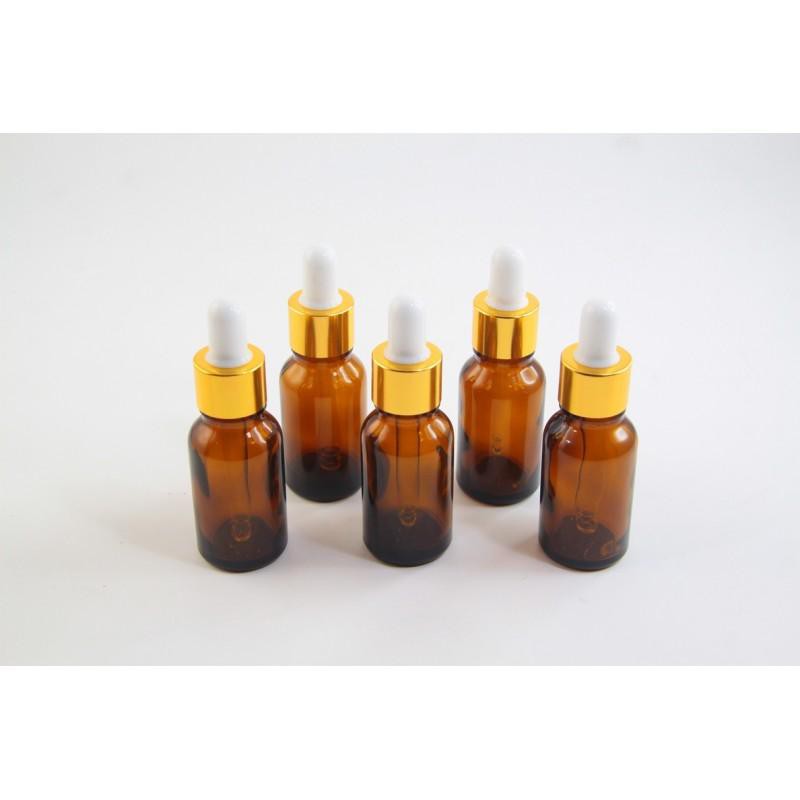 Botol Pipet / Botol Serum Warna Coklat 15 ML + pencetan karet