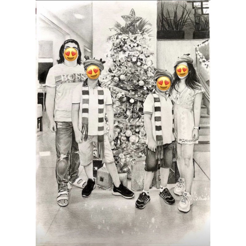 

Pre order Personalised pencil drawing size A3