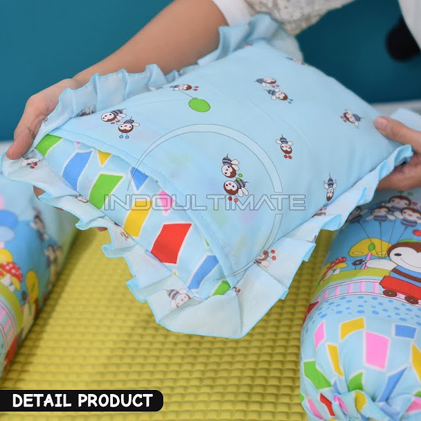 3in1 Bantal Guling Set Bayi merk Strawberry Perlengkapan Tidur kepala Bayi Random Motif BGS-02