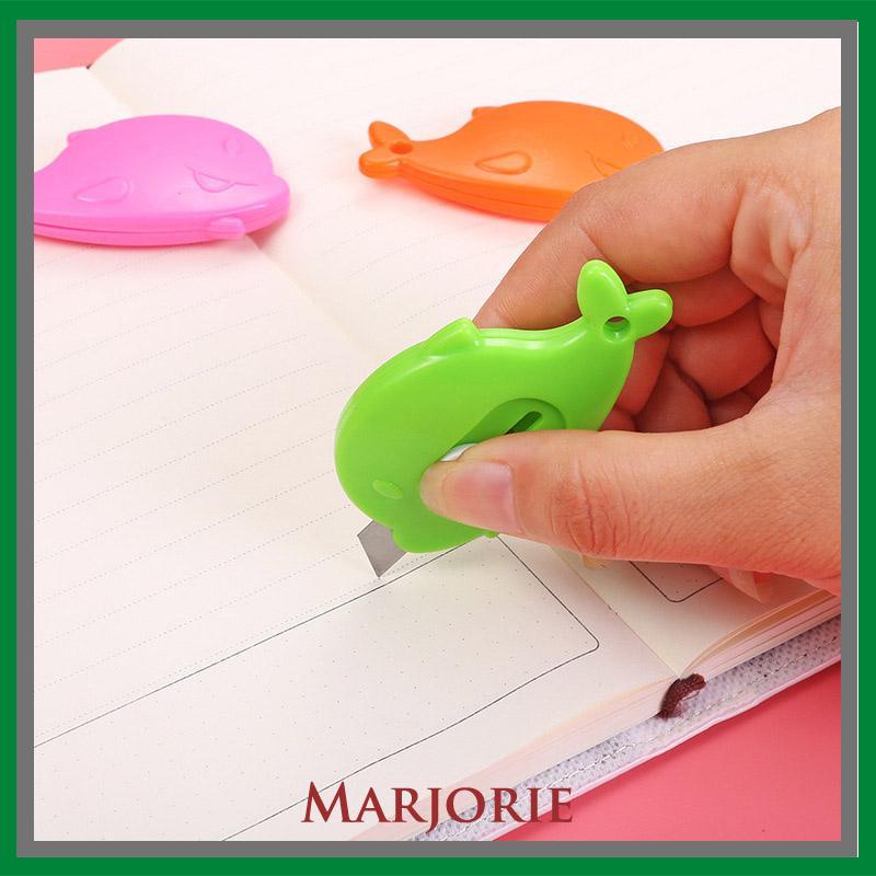 Mini Kartun Pemotong Utilitas Kecil Portabel Pemotong Unboxing Wortel Dolphin Whale Art Paper Cutter-MJD