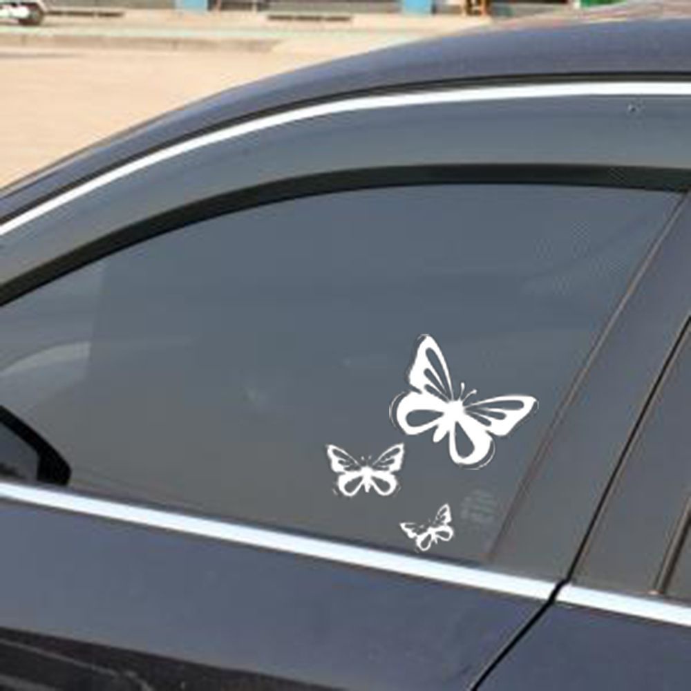 SUYOU Auto Body Beautiful Butterflies 15.2*17CM Vinyl Car Stickers Window Accessories Black/White Styling Decal/Multicolor