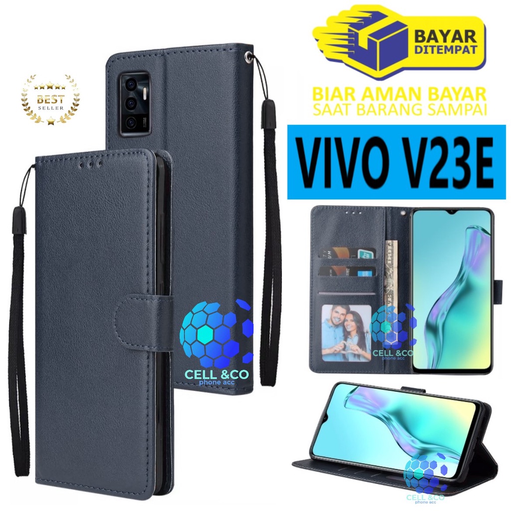 NEW VIVO V23E CASE FLIP LEATHER WALLET PREMIUM FLIP CASE BUKA TUTUP KESING HP CASING FLIP CASE WALLET