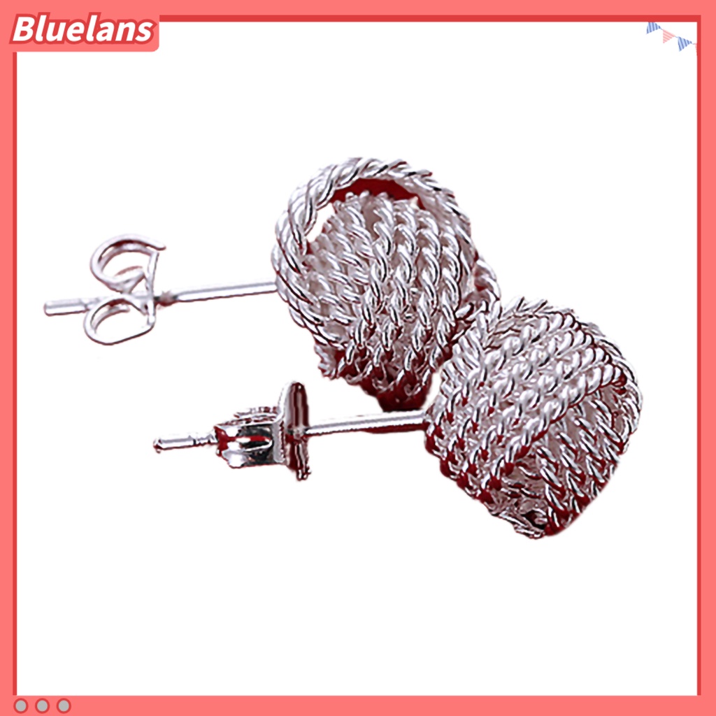 Bluelans Set Anting Stud Bentuk Bola Bahan Alloy Untuk Kencan