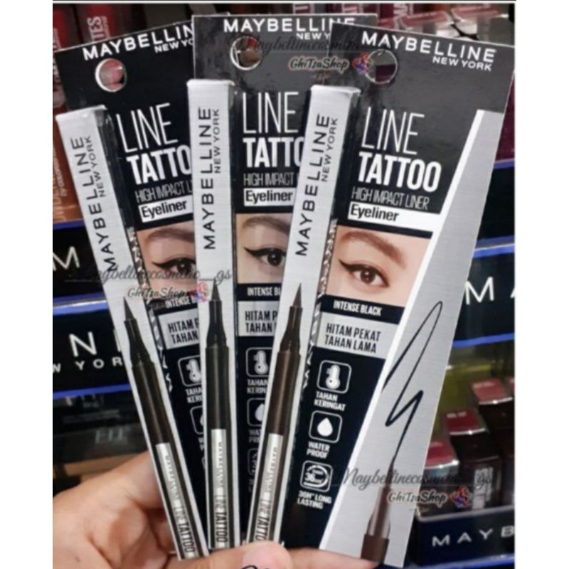 Maybelline Line Tattoo High Impact -    BLACK (Kemasan Baru Pakai Dus )