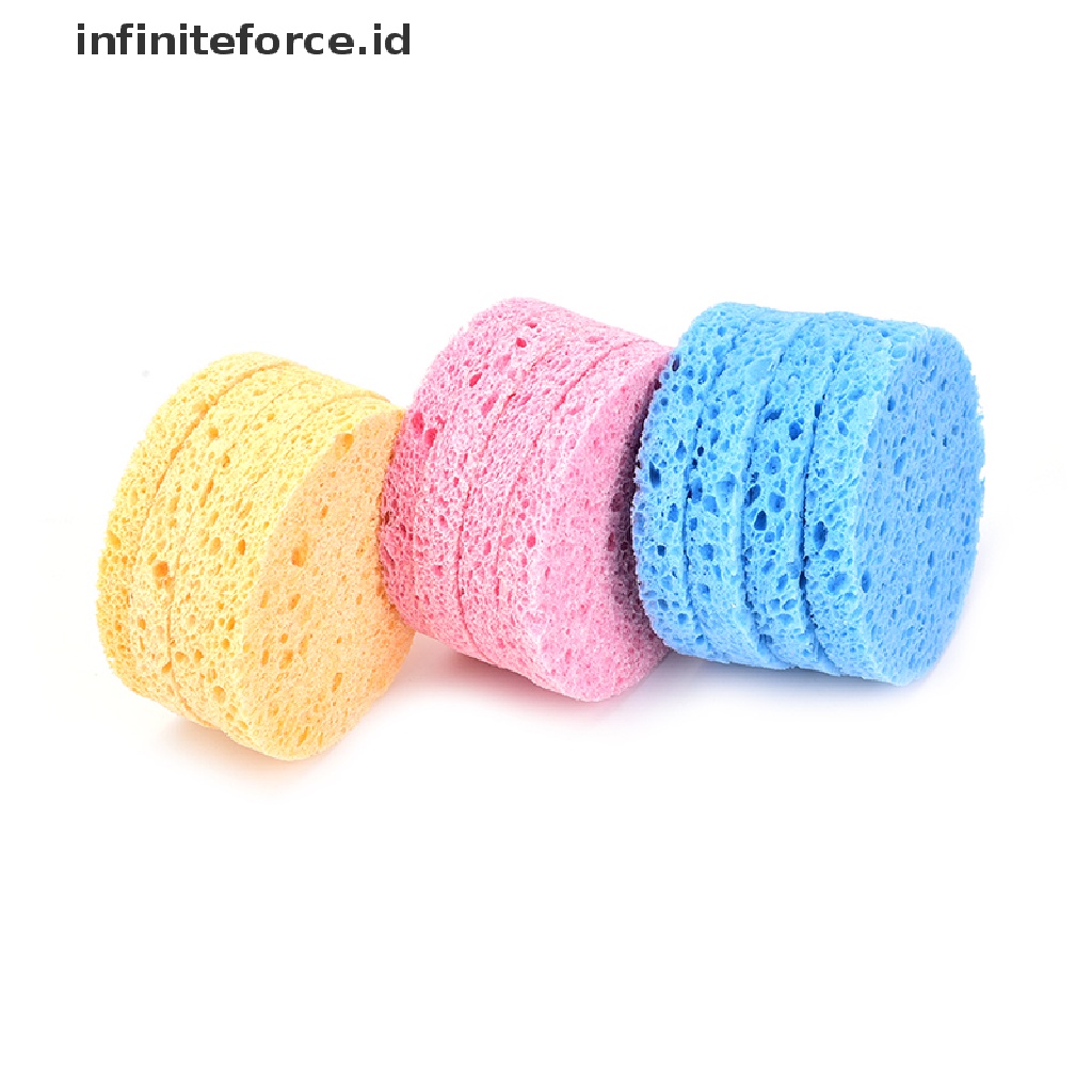 Infiniteforce.id 4pcs Spons Pembersih Wajah Bahan Serat Kayu Alami