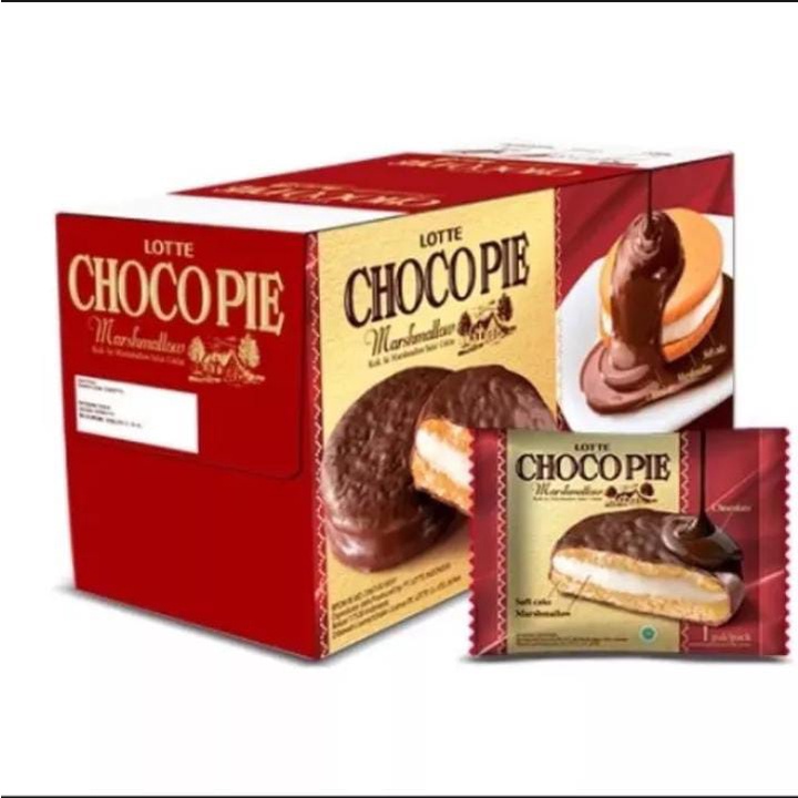 

Lotte Chocopie 1box isi 12pcs / Chocopie marshmellow 336gr / Chocolate