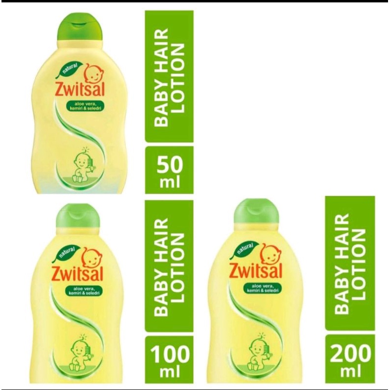 Zwitsal Baby Hair Lotion Aloe Vera, Kemiri &amp; Seledri 50ml/100ml/200ml