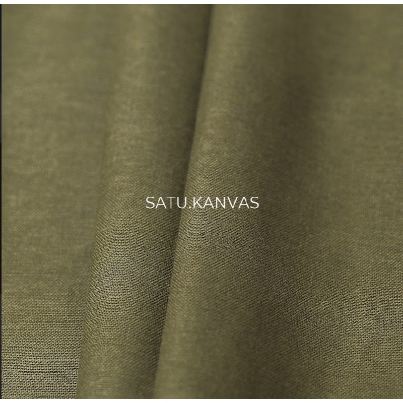 Kain LINEN RAMI Kualitas Premium bahan katun linen-OLIVE