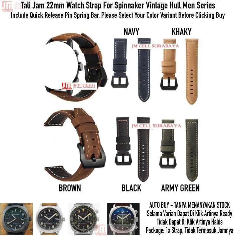 Tali Jam 22mm Watch Strap Spinnaker Vintage Hull Men Series - Crazy Horse Leather Kulit