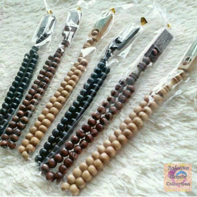 TASBIH KAYU PENDEK 33 BUTIR, OLEH OLEH HAJI UMROH SOUVENIR PERNIKAHAN, WARNA KOMPLIT GROSIR DAN ECERAN