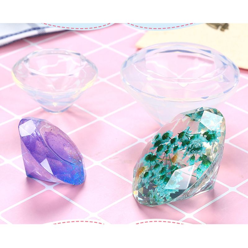 Siy 1 Set Cetakan Resin Epoksi Kristal Berlian Untuk Membuat Perhiasan Handmade Diy