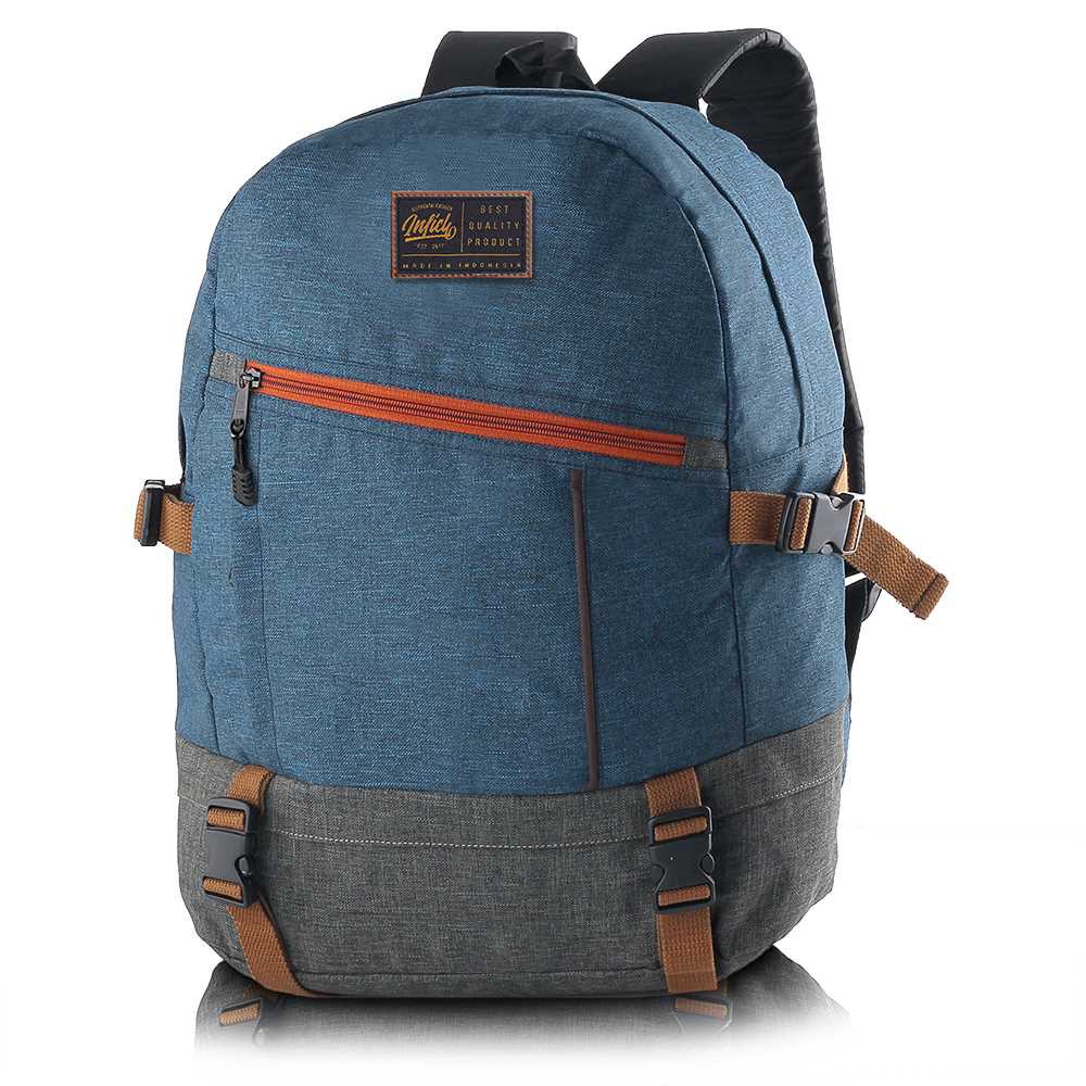 Stylish Backpack Tas Ransel Sekolah Pria Kasual Biru