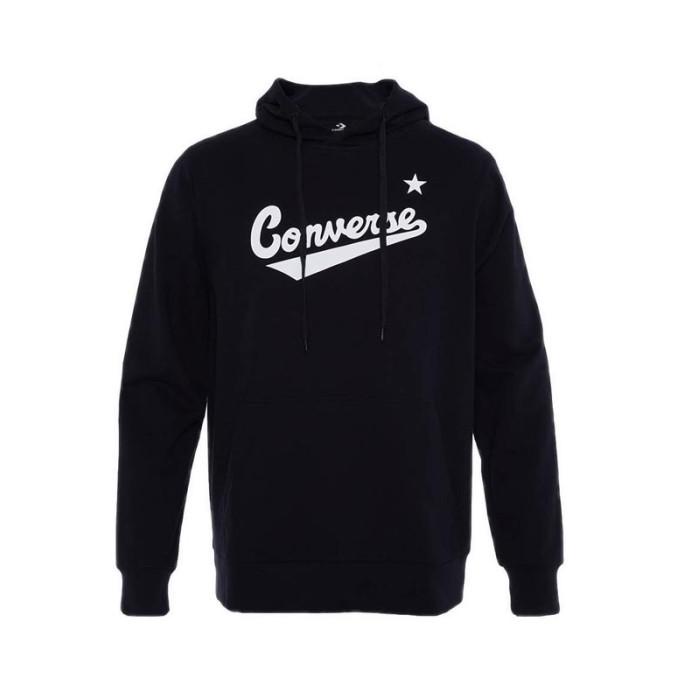 Converse Men's Nova Hoodie No Zip - Black - Black, ASIA L