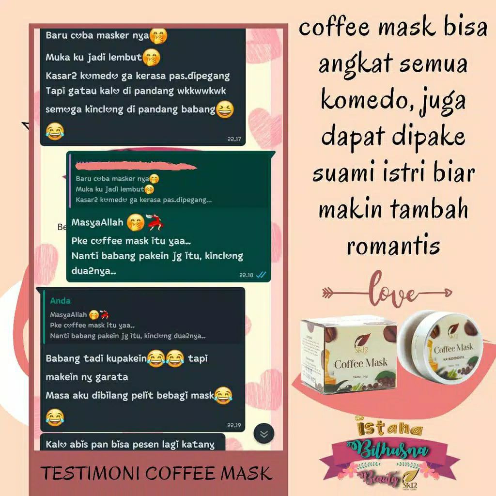 Coffee Mask SR12 Masker Peeling Kopi Ampuh atasi Flek Hitam Noda Bekas Jerawat dan Komedo 20gr