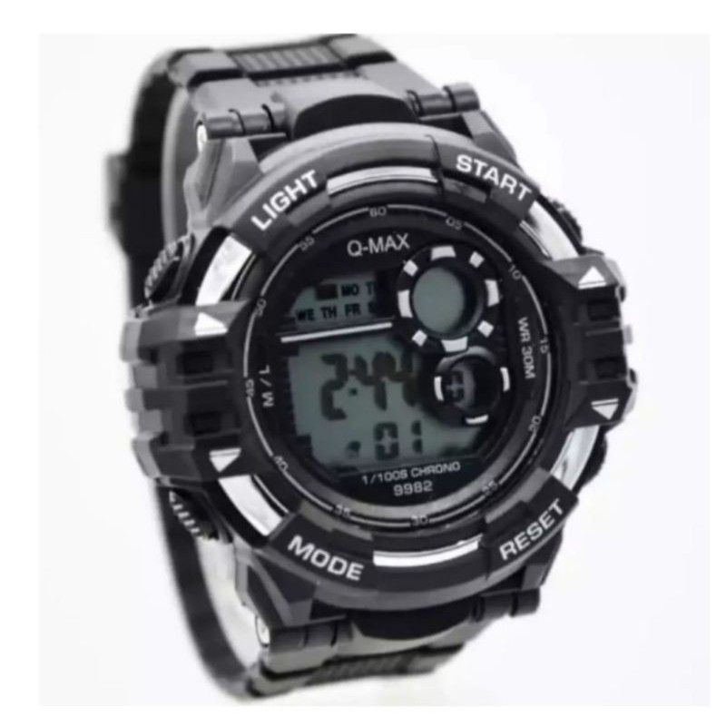 JAM SPORT HITAM PRIA DIGITAL WATER RESISTANT FASHION TERMURAH