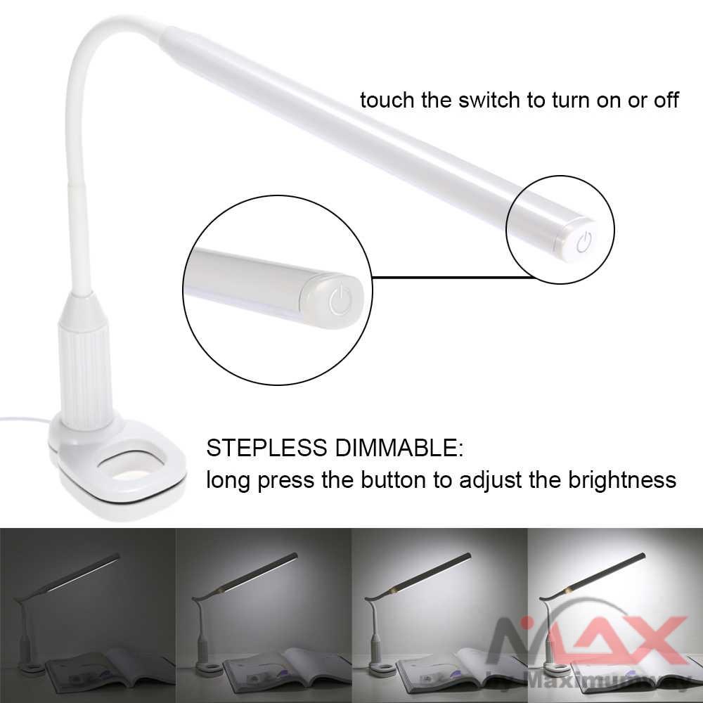 Lampu Meja belajar meja kerja LED Eye Protection Desk Lamp Clip 24 LED 5W - L1515W Warna Putih