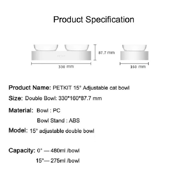 PETKIT Fresh Nano Feeding Double Bowl Set - Tempat Makan Minum Hewan