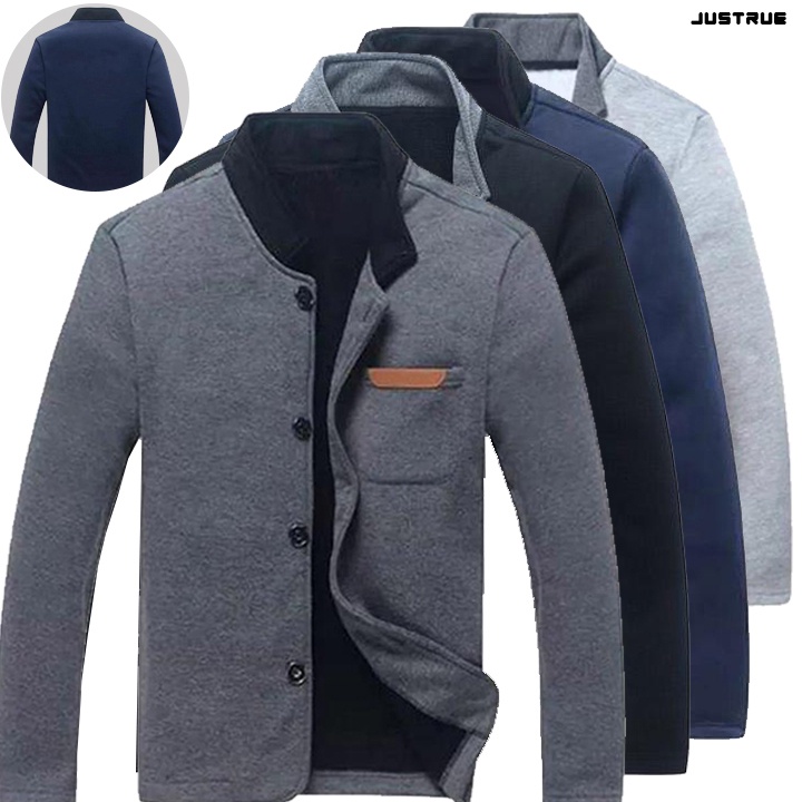 Justrue Kemeja Blazer Pria Sweater Jas Kasual Cowo Murah