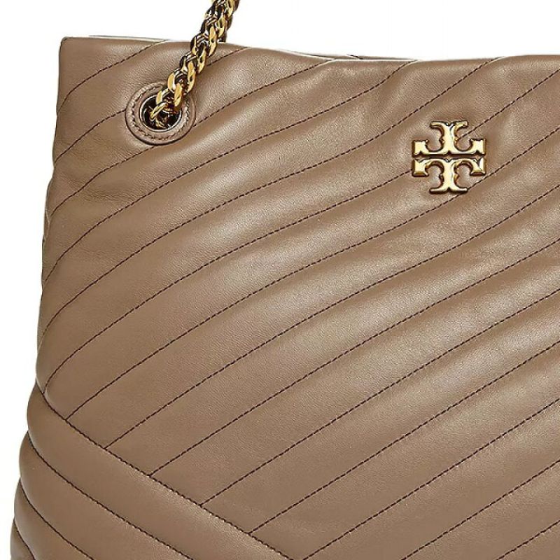 Tory Burch Kira Chevron Tote New Authentic Taupe