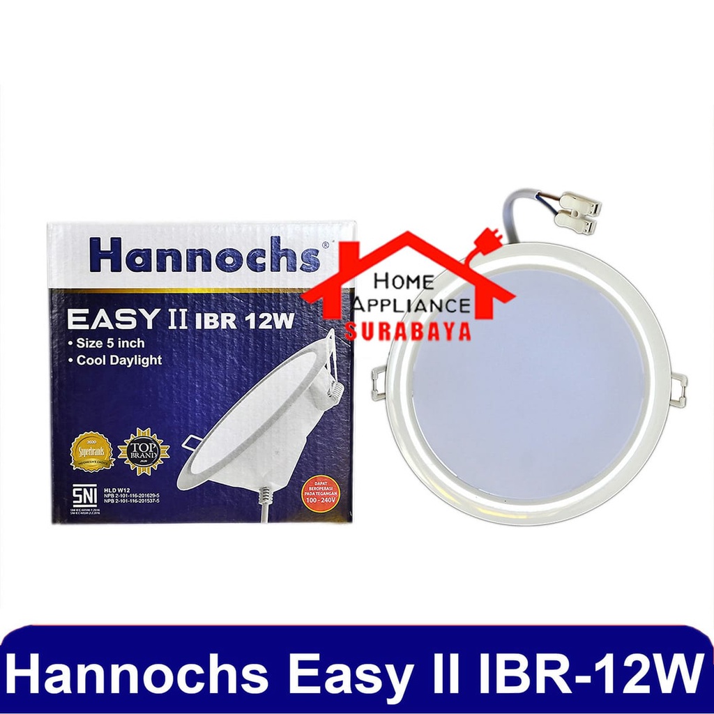 Lampu Downlight LED Bulat Cool Day Light - Putih Hannochs Easy II IBR / Inbow 3W - 25W / 3 - 25 Watt