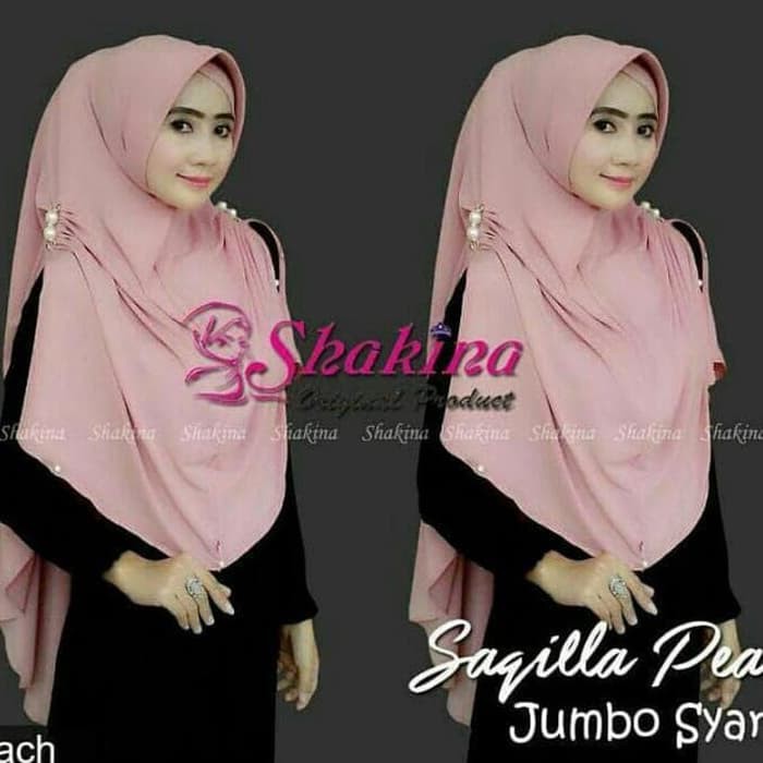 Jilbab Khimar Saqilla Pearly Jumbo Syar'i