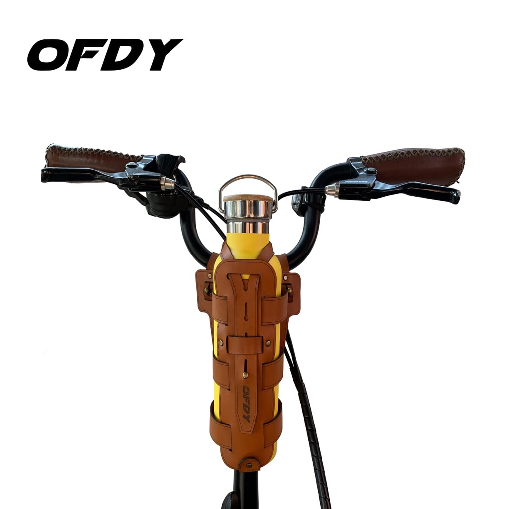 OFDY Tas Stang Sepeda Lipat Handlebar Bag Tas Sadel Sepeda Universal Leather Original Ofdy kulit asl