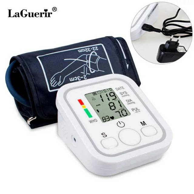 Tensimeter Digital Alat Pengukur Tekanan Darah Blood Pressure Otomatis Monitor LCD Lengan Atas