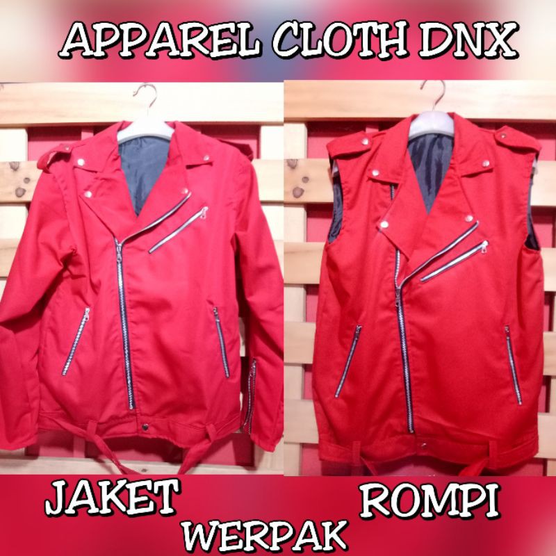 JAKET WERPAK WERPACK RAMONES, JAKET DOBEL KERAH PUNK