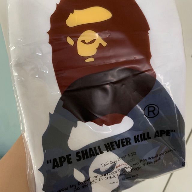 Bape Color Camo Blue Reflective Ape Head Tee