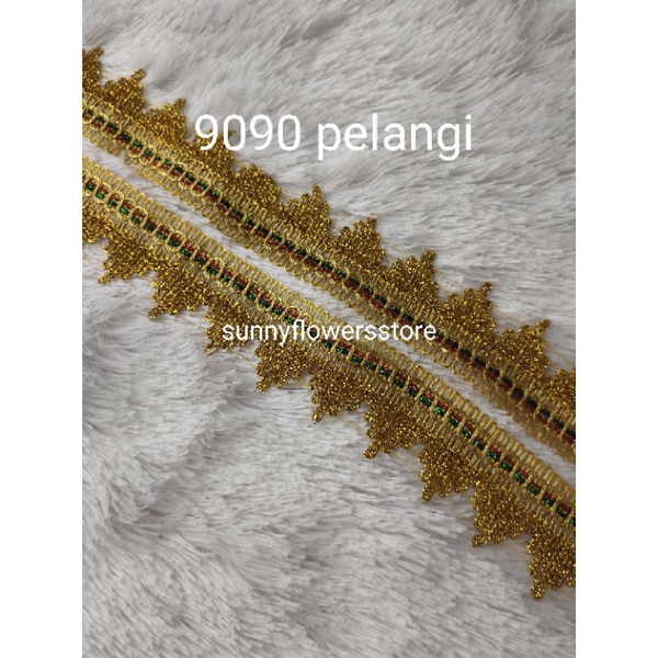 renda mahkota gold lebar 2,5 cm isi 17 yard