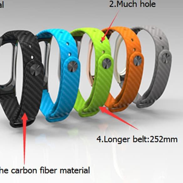 Miband 2 / Mi band 2 Strap Metal Carbon Fiber Extended Edition