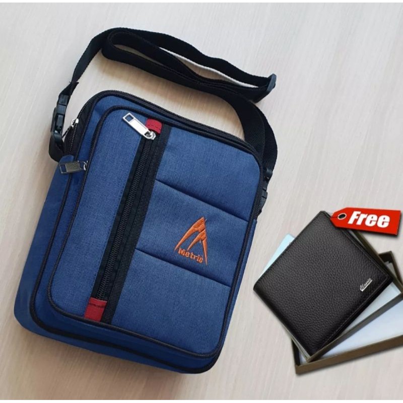 METRIC | TAS SLEMPANG BAHU PRIA | FREE DOMPET