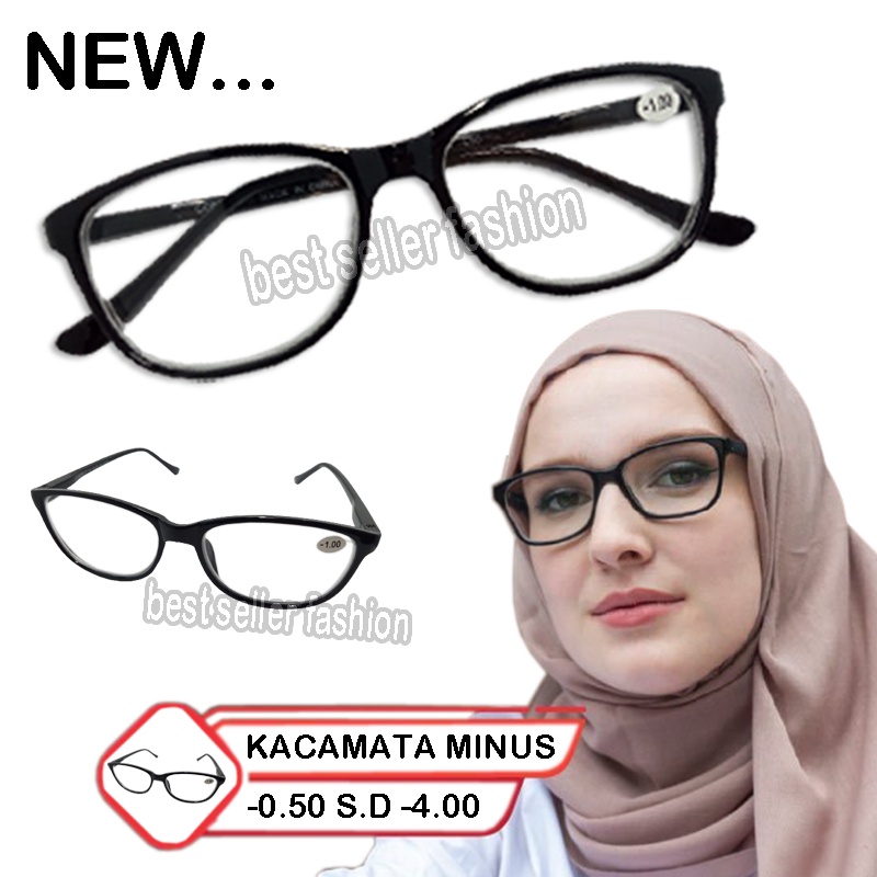 Kacamata Minus Oval (-) Trendy Korean Style Pria Wanita -0.50 ~ -4.00 Kacamata Fashion /Kacamata Baca Lensa Minus/Reading Glasses/ Kacamata Rabun Jauh