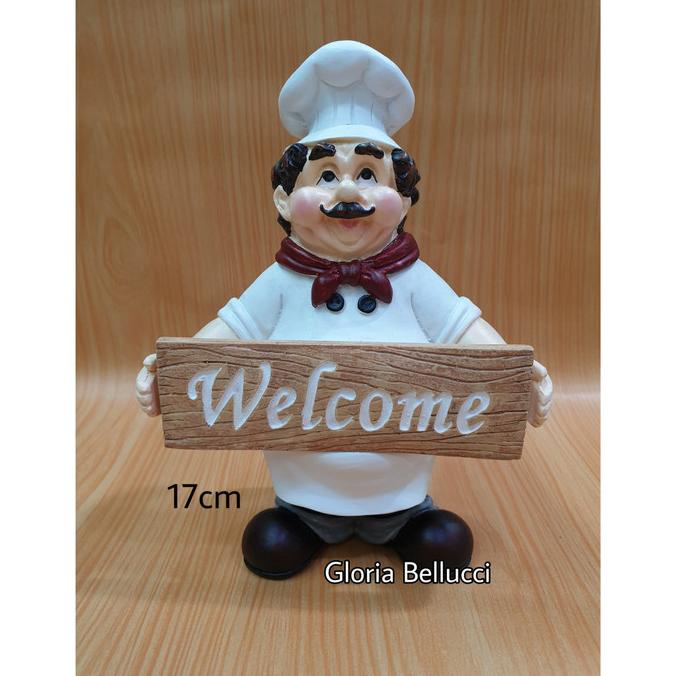 Patung Pajangan Koki Welcome / Chef