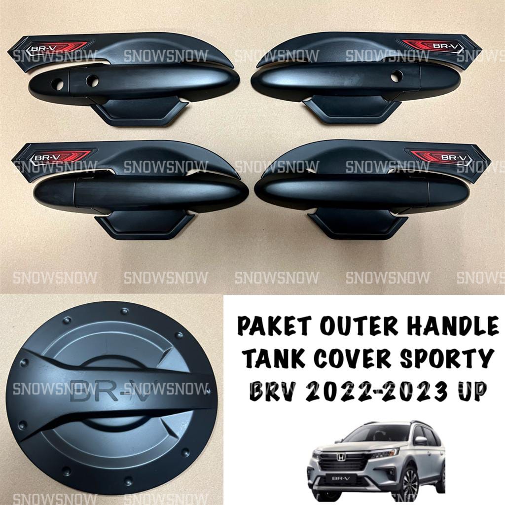 Paket Outer Handle Tank Cover Honda BRV 2022 2023 UP Hitam Chrome