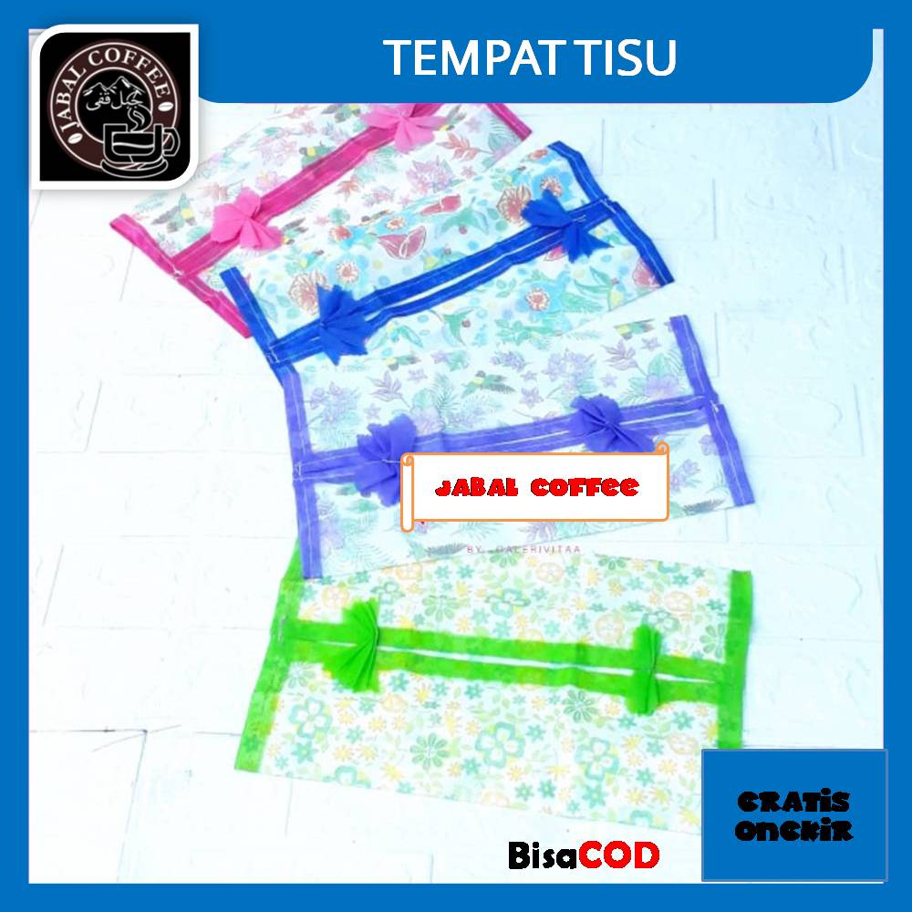 Tempat Tissue Portable Murah / Tempat Tisu Motif Bunga / Sarung Tisu Kotak 08