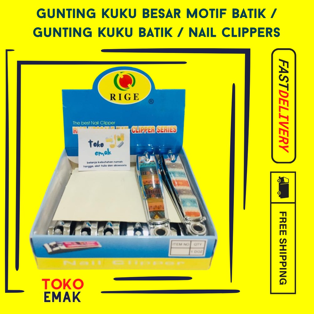 Gunting Kuku Besar Motif Batik / Gunting Kuku Batik / Nail Clippers