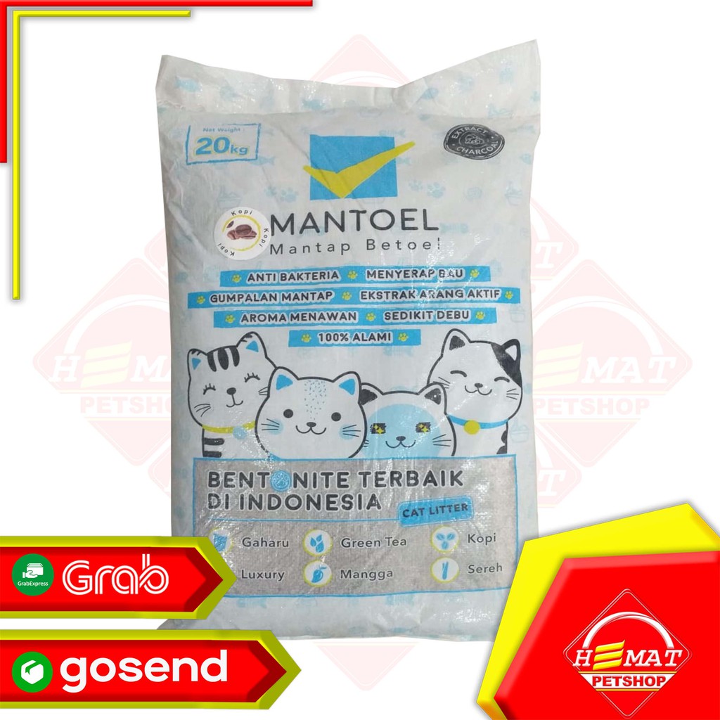 Pasir Kucing Gumpal Wangi Mantoel Bentonite 20 Kg - Cat