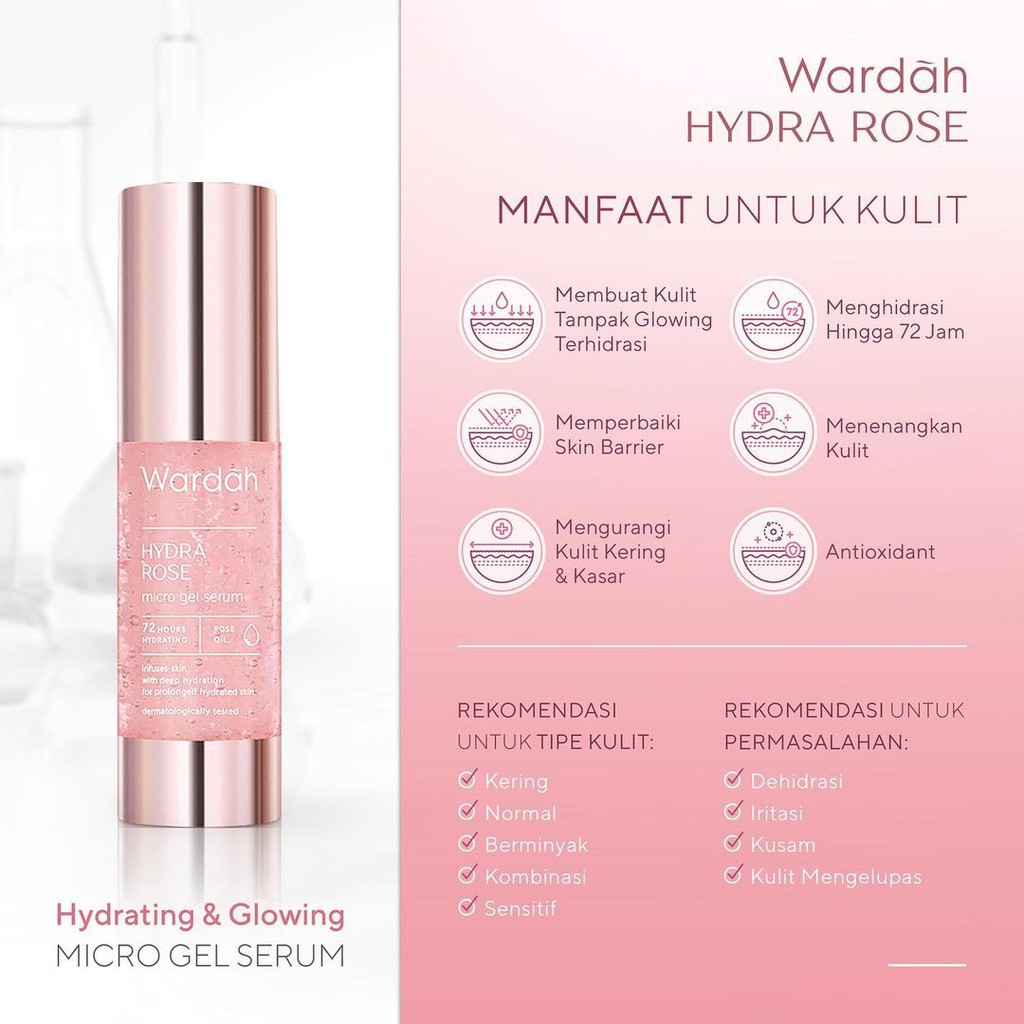 Wardah Hydra Rose Micro Gel Serum Netto 30ml