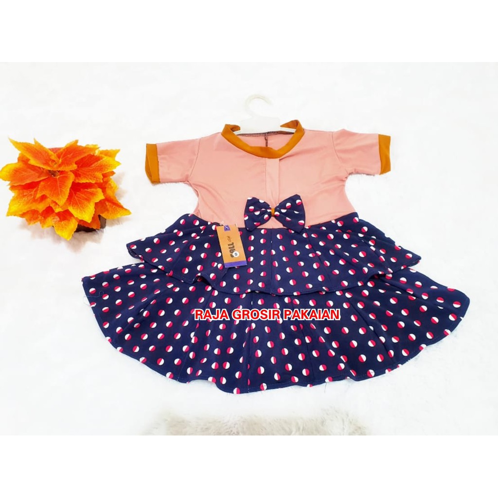 Dress Anak Model Citata Estimasi 1-6 Tahun / Dress Anak Tingkat Susun / Baju Anak Murah