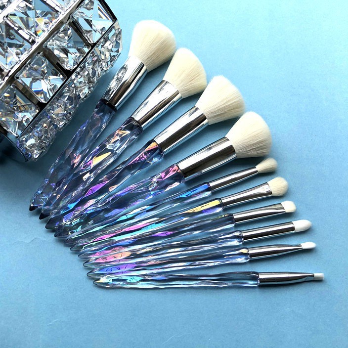 Kuas Make Up Brush 10 Pcs Crystal Kuas Make Up set Profesional